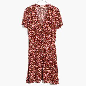 Madewell V-Neck Button-Front Mini Dress in Spring Prairie, 2